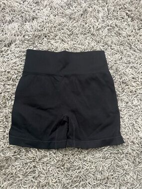Amazon Black Ribbed High-Waist Bike Shorts